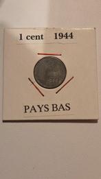 1 cent 1944 zink P, Postzegels en Munten, Munten | Nederland, Ophalen of Verzenden, Koningin Wilhelmina, 1 cent, Losse munt