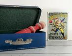 Vintage blauw koffertje van geperst karton, Ophalen of Verzenden