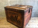 Grote vintage houten transportkist Hille beschuit Zaandam, Gebruikt, 50 tot 100 cm, Ophalen of Verzenden, Minder dan 50 cm