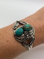 X272 Prachtige zilveren Navajo armband, Sieraden, Tassen en Uiterlijk, Ophalen of Verzenden, X, Met edelsteen, Zilver