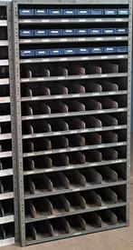 Magazijnkast vakkenkast schappenkast met bakjes 198x100x30cm, Ophalen, Gebruikt, 25 tot 50 cm