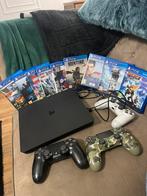 Playstation 4 met 3 controllers + 9 spellen, Ophalen of Verzenden, Zo goed als nieuw, Met 2 controllers, Original