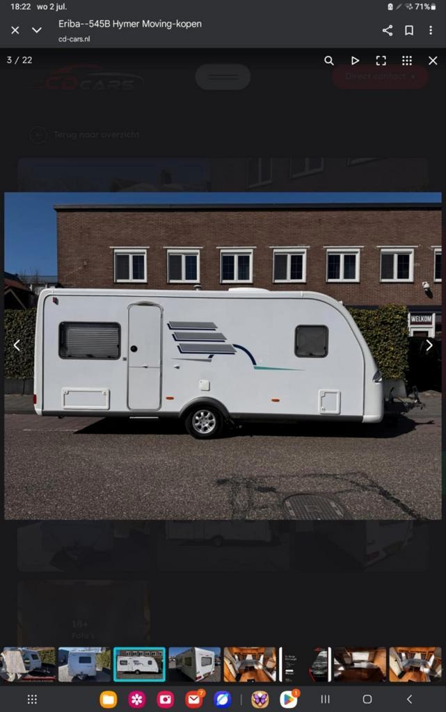 Eriba Hymer Moving Caravan - Compact en Comfortabel!, Caravans en Kamperen, Caravans, Particulier, tot en met 4, 1250 - 1500 kg