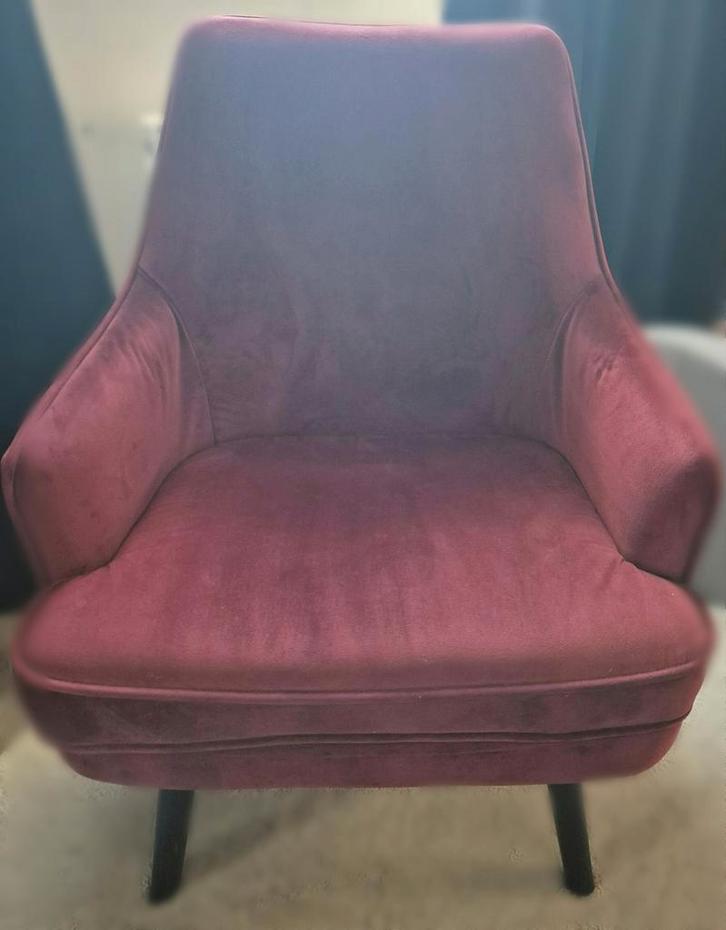 Luxe bordeaux rode velours fauteuil stoel, Huis en Inrichting, Fauteuils, Zo goed als nieuw, 50 tot 75 cm, Ophalen