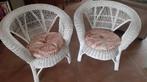 2 witte rotan stoelen, Ophalen, Gebruikt, Twee, Wit