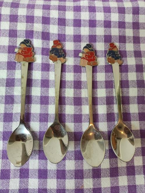 4 leuke lepeltjes van Douwe Egberts, Beertje Paddington, '98, Huis en Inrichting, Keuken | Bestek, Gebruikt, Rvs of Chroom, Verzenden