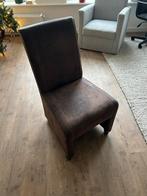 6 donkerbruine stoelen met wieltjes, Huis en Inrichting, Ophalen, Gebruikt, Bruin, Stof