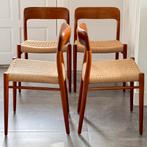 Teak Møller models 75 Deens design vintage stoelen restored, Huis en Inrichting, Ophalen, Overige kleuren, Midcentury vintage Danish design classics restored