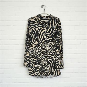 Geisha Blouse Maat 38 Crème Zwart Zebra Print beschikbaar voor biedingen