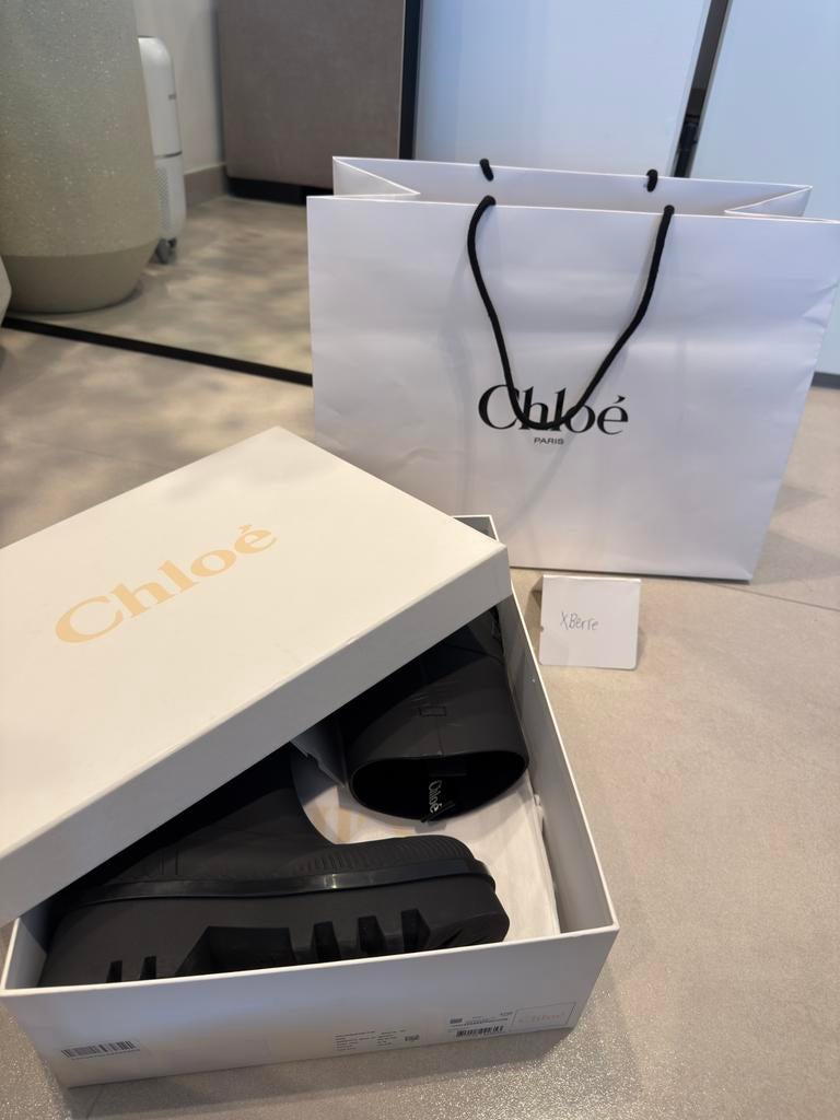 Chloé Regenlaars Rubber Designer zwart 37, Kleding | Dames, Schoenen, Zo goed als nieuw, Regenlaarzen, Zwart, Ophalen of Verzenden