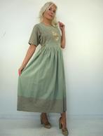 *Abfab Vintage Zachtgroene Romantische Jurk 40*, Maat 38/40 (M), Ophalen of Verzenden, Zo goed als nieuw, Onder de knie