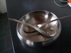 Gratis : schaal met twee lepels, Ophalen, Rvs of Chroom