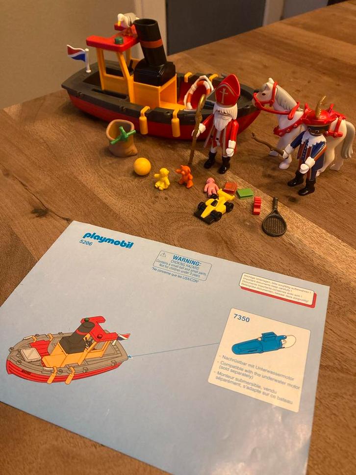 Playmobil 5206 Stoomboot - Sinterklaas, Kinderen en Baby's, Speelgoed | Playmobil, Gebruikt, Ophalen of Verzenden