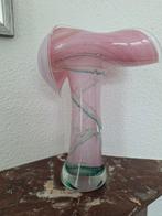 Glazen vaas in gemarmerd roze met groen, Antiek en Kunst, Kunst | Designobjecten, Ophalen of Verzenden