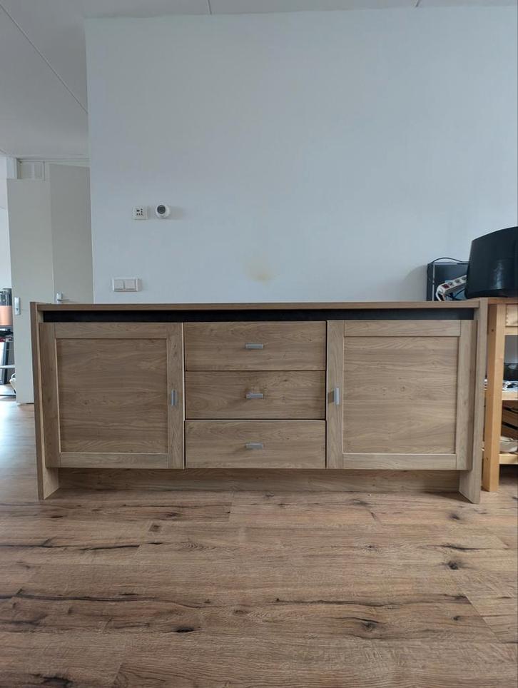 Houten Dressoir met Lades en Deuren, Huis en Inrichting, Kasten | Dressoirs, Zo goed als nieuw, 150 tot 200 cm, 25 tot 50 cm, Met lade(s)
