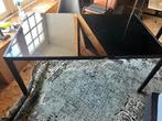 zwarte tafel met glazen tafelblad  130x90, 13 beschikbaar, Ophalen, 50 tot 100 cm, Zo goed als nieuw, Vijf personen of meer