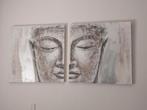 Buddha Schilderij - 80x80 cm, Ophalen of Verzenden, Zo goed als nieuw, Schilderij, 75 tot 100 cm