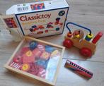 Houten speelgoed (rijgkralen, trein en mondharmonica), Kinderen en Baby's, Speelgoed | Houten speelgoed, Ophalen of Verzenden