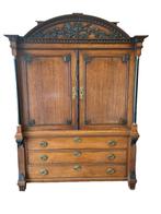 Gronings Kabinet met Gedecoreerde Kap | 260 x 160 x 50 cm, Ophalen