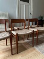 6x Niels Otto Moller 75 stoelen, Ophalen, Gebruikt, Bruin, Hout
