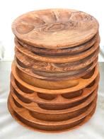 10 houten teak borden totaal 6 vakjes made in Thailand, Gebruikt, Onbekend, Ophalen of Verzenden, Onbekend