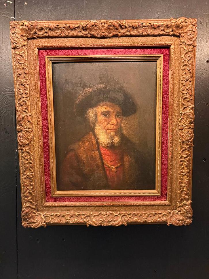 Schilderij Hollandse School Meesters ''Portret Oude Man''., Antiek en Kunst, Kunst | Schilderijen | Klassiek, Ophalen of Verzenden