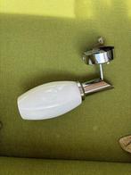 Retro wandlamp chroom melkglas wandlampje bauhaus design, Huis en Inrichting, Lampen | Wandlampen, Ophalen, Gebruikt