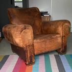 Vintage fauteuil, leren rookstoel, Huis en Inrichting, Fauteuils, Ophalen, Gebruikt, Vintage, 75 tot 100 cm