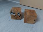 Teak wall cubes 2 stuks houten blokken als muurdecoratie, Ophalen of Verzenden, Nieuw