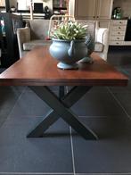 Salontafel eikenhout, rechthoek, landelijk, stoer, Huis en Inrichting, Tafels | Salontafels, Ophalen, Gebruikt, 100 tot 150 cm