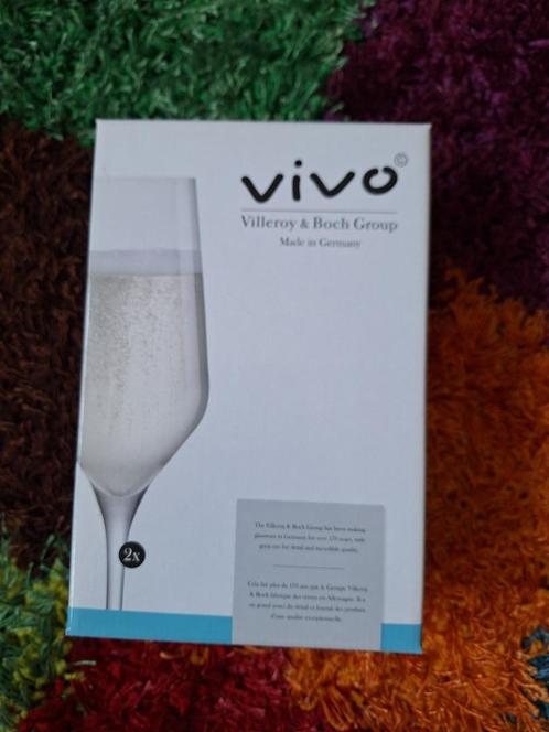 Champagne glazen 2 stuks VIVO Villeroy & Boch Group, Huis en Inrichting, Keuken | Servies, Nieuw, Glas of Glazen, Overige stijlen