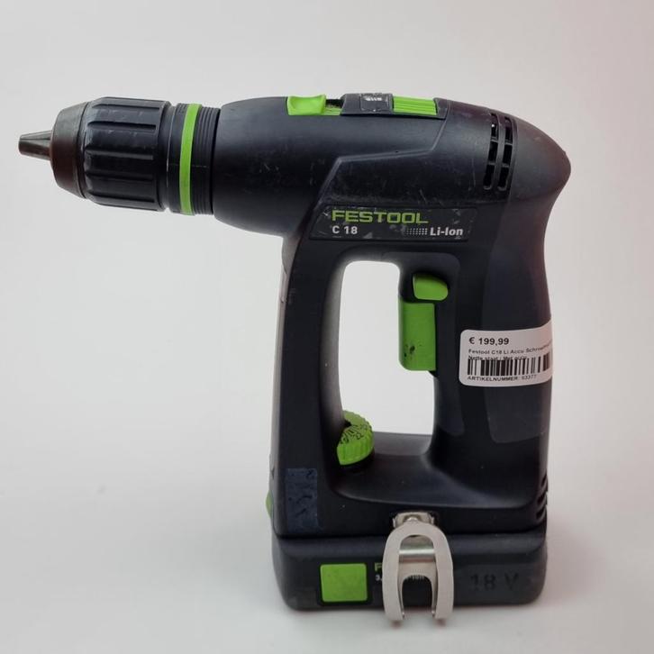 Festool C18 Li Accu Schroefmachine | Nette staat | Met accu, Doe-het-zelf en Verbouw, Gereedschap | Boormachines, Gebruikt