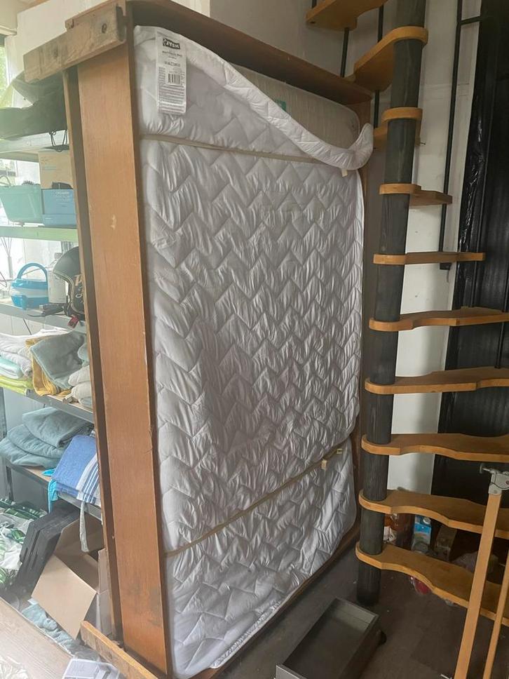 Opklapbed Twijfelaar/Tweepersoons, Huis en Inrichting, Slaapkamer | Matrassen en Bedbodems, Gebruikt, Matras, 120 cm, 200 cm, Twijfelaar