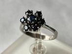 Witgouden ring natuurlijke blauwe Saffier, Verzenden, Dame, Goud, Kleiner dan 17