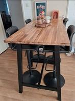 Ikea Tybyn bartafels met 4 barkrukken, 50 tot 100 cm, Tot twee personen, Zo goed als nieuw, Rechthoekig