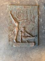 Antieke bronzen plakaat Leuven gesigneerd Smeyers Jos, Antiek en Kunst, Ophalen of Verzenden, Brons