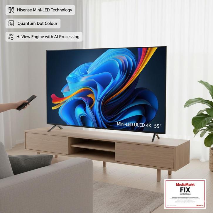 Hisense 55" Mini-LED 4K TV (2024)+ 5jr Garantie, Audio, Tv en Foto, Televisies, Zo goed als nieuw, LED, 100 cm of meer, 4k (UHD)