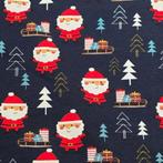 tricot katoen blauw kerstman