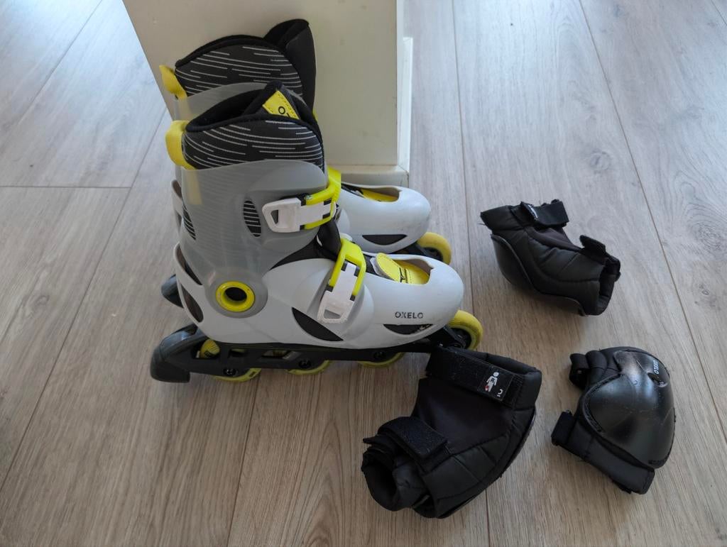 Oxelo rolschaatsen met beschermers maat 32-35, Sport en Fitness, Skeelers, Kinderen, Inline skates 4 wielen, Ophalen, Overige merken