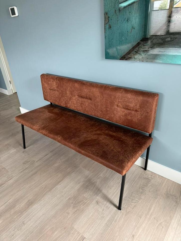 Eerkamerbank (Bodilson) - 148cm, Huis en Inrichting, Stoelen, Zo goed als nieuw, Drie, Zwart, Ophalen