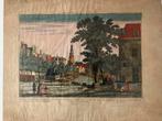 Amsterdam, Bloemenmarkt - Kopergravure Carmine, Augsburg, Antiek en Kunst, Kunst | Etsen en Gravures, Ophalen of Verzenden