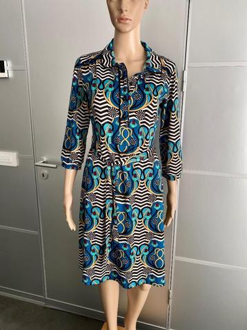 J413 King Louie maat S=36 jurk jurkje blauw/wit/zwart beschikbaar voor biedingen