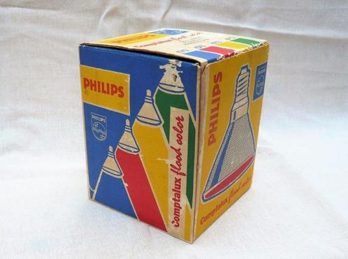 jaren 60 Philips verpakking met comptalux floodcolor lamp, Verzamelen, Merken en Reclamevoorwerpen, Gebruikt, Verpakking, Ophalen of Verzenden