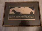 Hele oude prent in lijst Leo Franken, Antiek en Kunst, Kunst | Etsen en Gravures, Ophalen of Verzenden