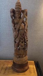 Oosters / Houtsnijwerk / Hindoe : Groot beeld Sarawati, Ophalen of Verzenden