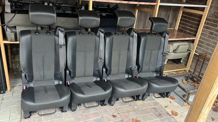 4 zwart half leren stoelen 3p gordel isofix zelfbouwcamper, Caravans en Kamperen, Camper-accessoires, Gebruikt, Ophalen
