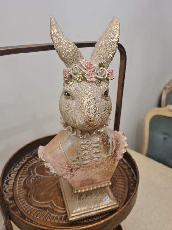 Buste konijn Clayre & Eef, Verzamelen, Beelden en Beeldjes, Nieuw, Dier, Ophalen of Verzenden