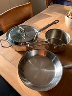 SIGG Pannenset: Hapjespan, koekenpan en steelpan, Inductieplaat, Pannenset, Ophalen of Verzenden, Zo goed als nieuw
