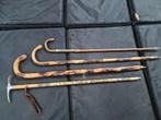 4 Wandelstokken met schildjes uit diverse landen, Antiek en Kunst, Ophalen