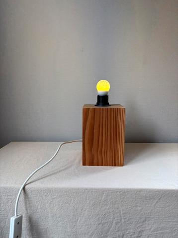 Vintage pine wood japandi stijl lampenvoet h19cm beschikbaar voor biedingen